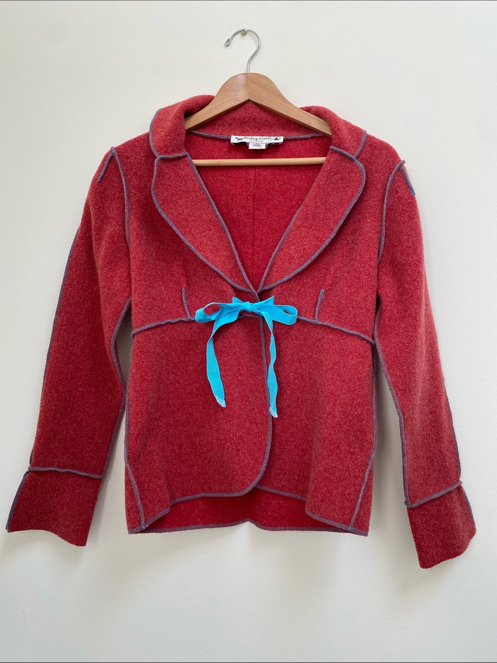 Beebop & Wally Red Tie-Front Sweater Cardigan